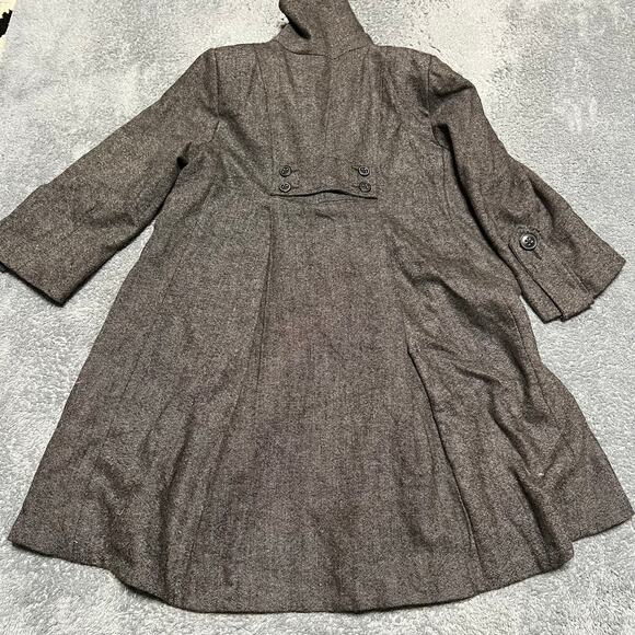 CAbi Shakespeare Jacket Womens 8 #169 Brown Tweed Coat Wool Blend - Picture 3 of 7